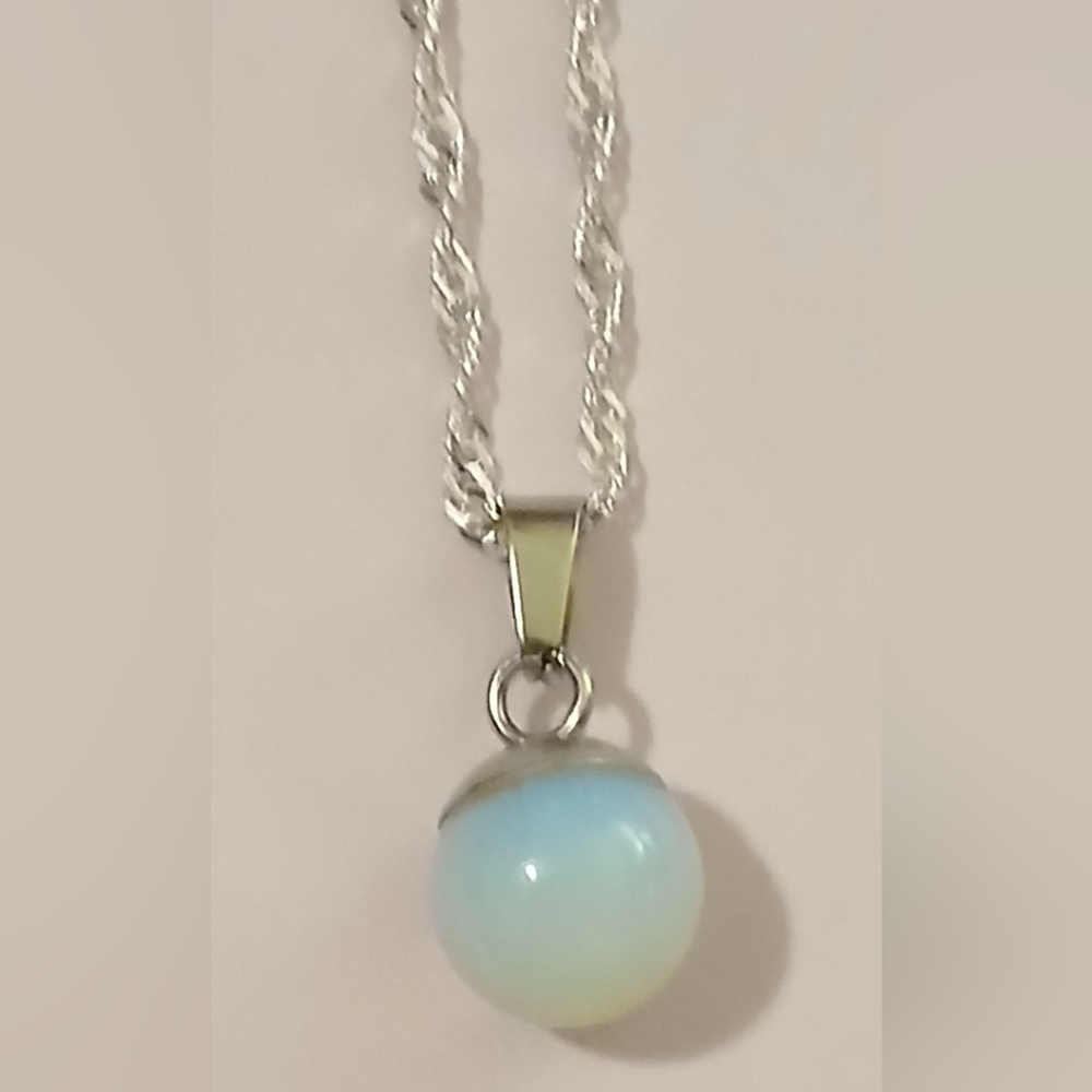 Opal Silver Necklace